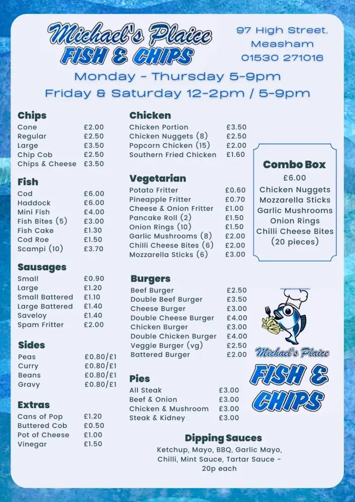 Menu_Michael's Plaice_Measham_image_1