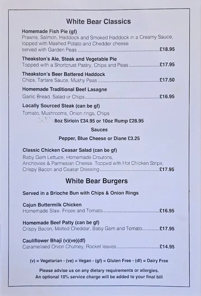 Menu_The White Bear_Masham_image_2