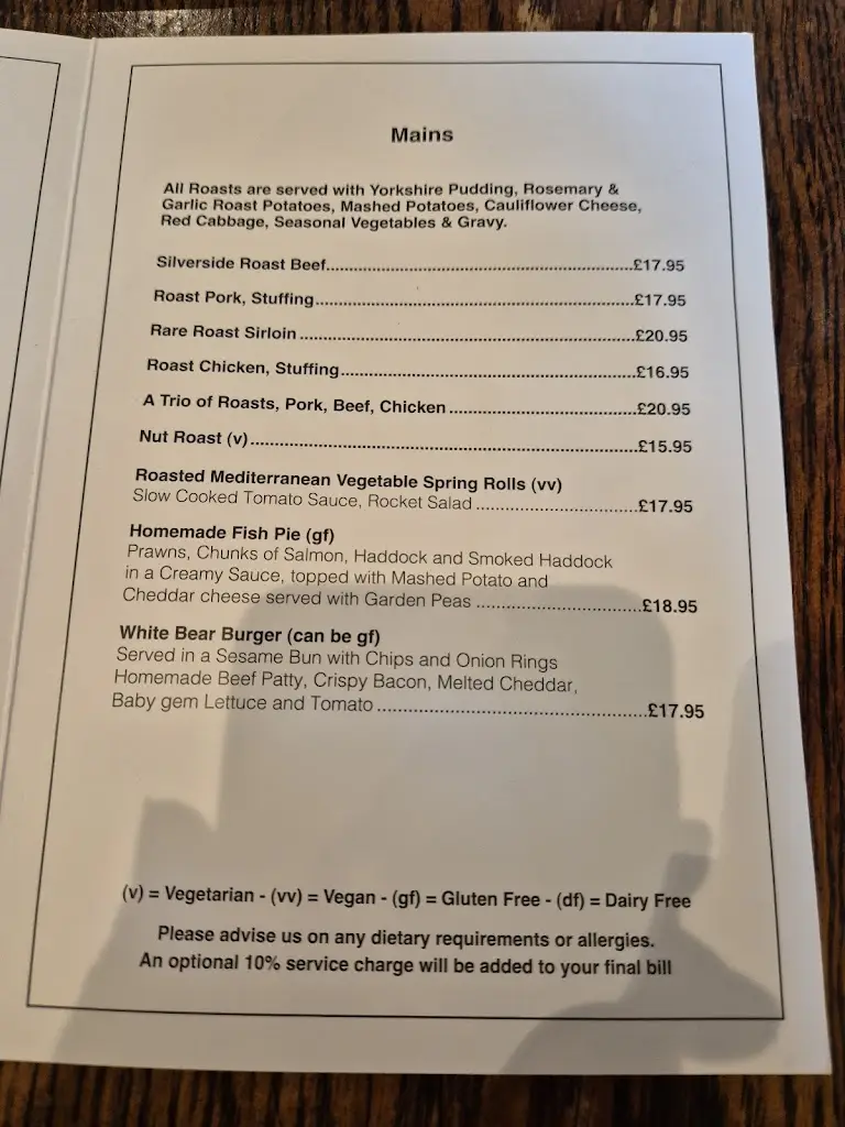 Menu_The White Bear_Masham_image_3