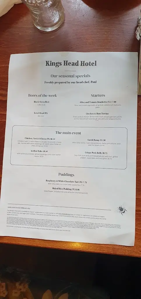 Menu_The Kings Head_Masham_image_3