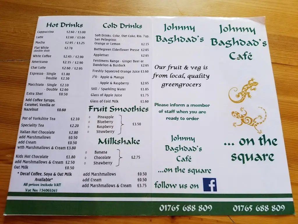 Menu_Johnny Baghdad's Cafe on the Square_Masham_image_4