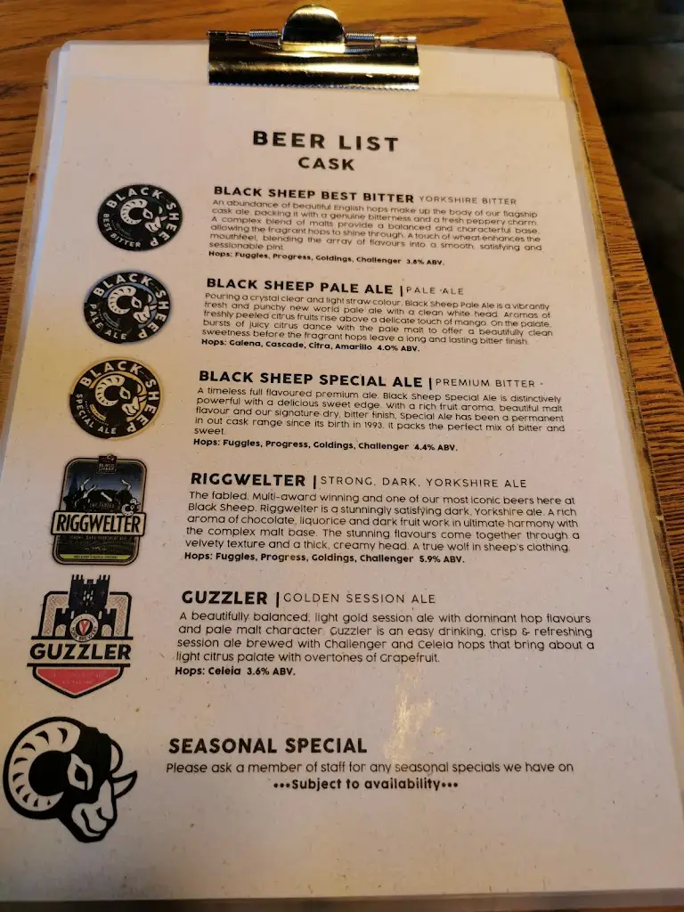 Menu_Black Sheep Brewery_Masham_image_2