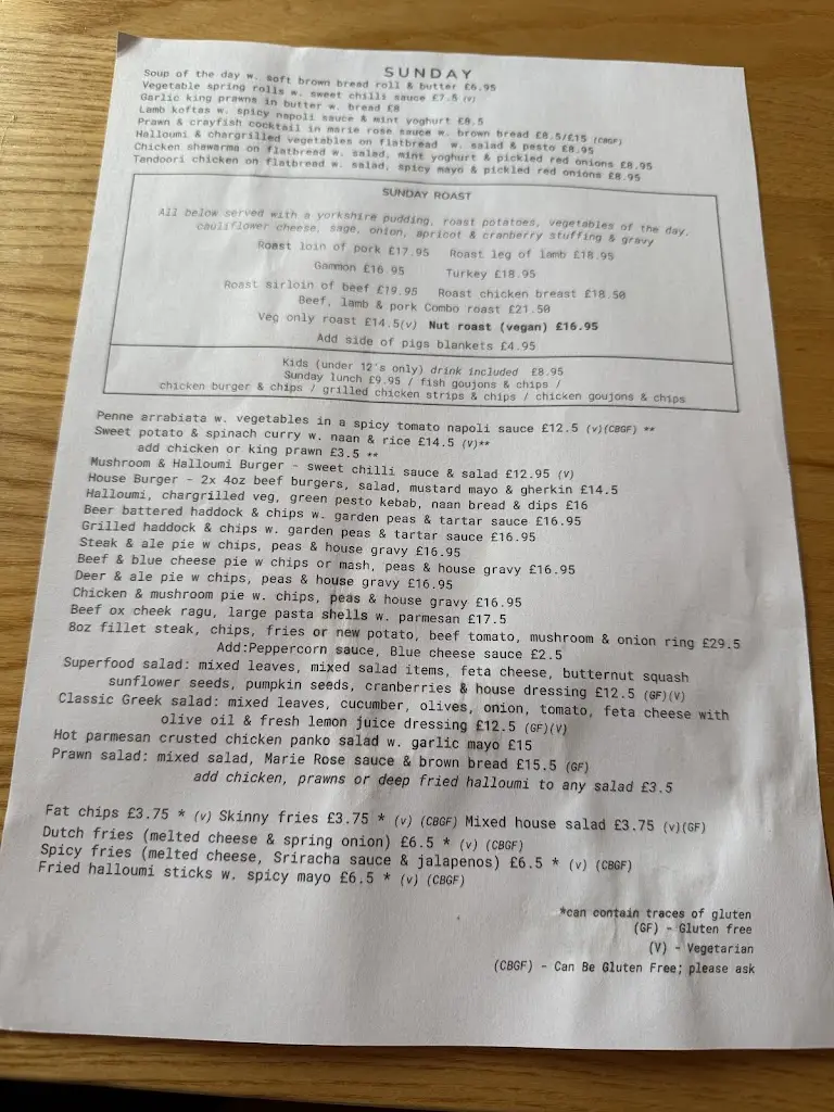 Menu_The Boundary House_Methley_image_1