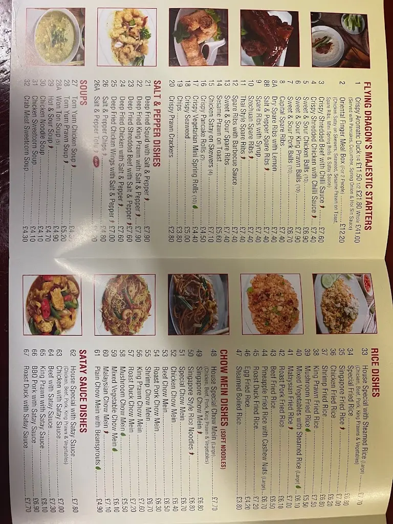 Menu_The Flying Dragon_Melbourn_image_1