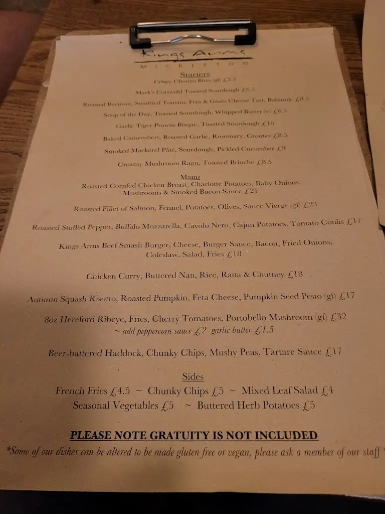 Menu_The Kings Arms_Mickleton_image_1