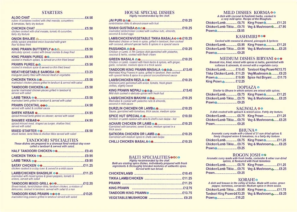 Menu_The Spice Hut_Meldreth_image_1