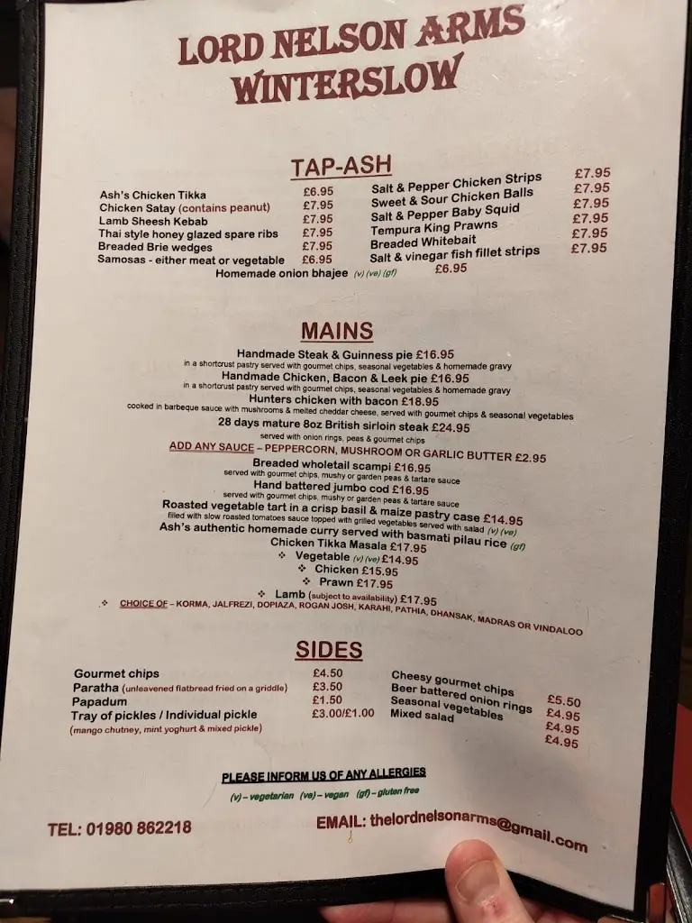 Menu_The Lord Nelson_Middle Winterslow_image_1