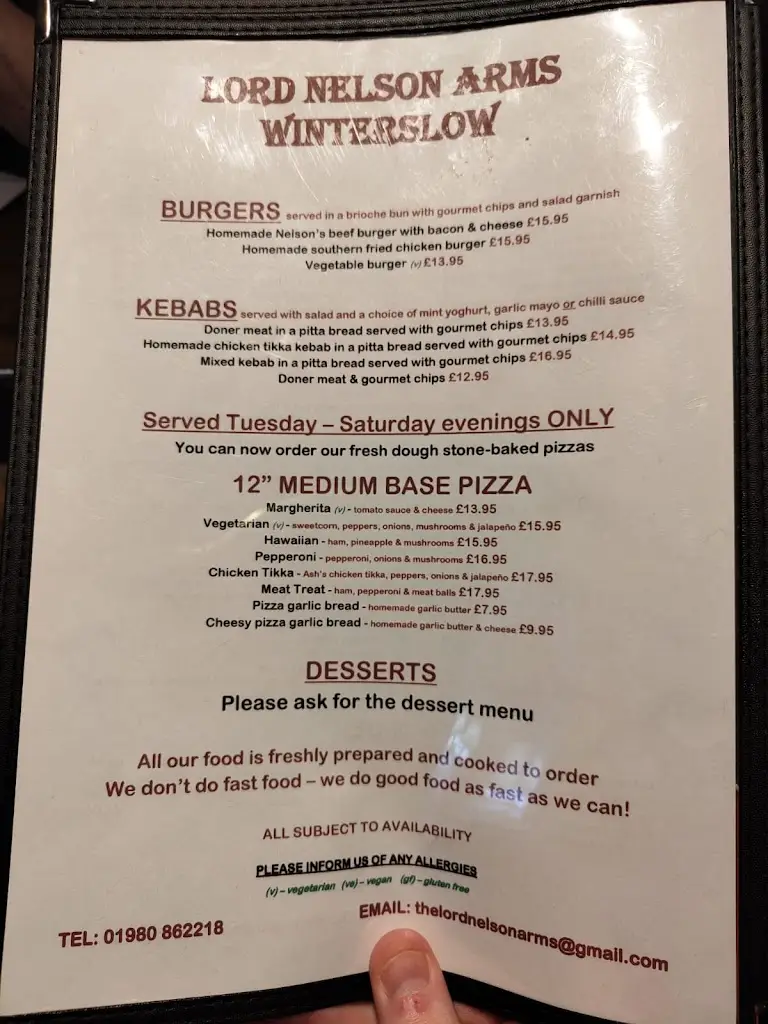 Menu_The Lord Nelson_Middle Winterslow_image_2