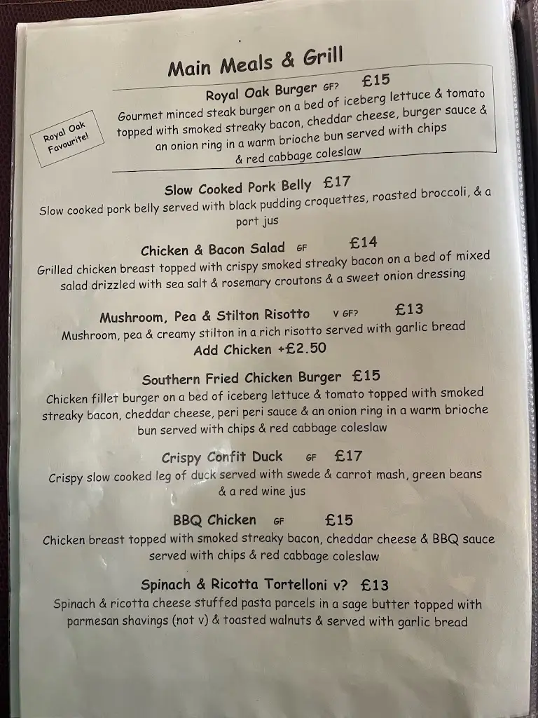 Menu_The Royal Oak_Milborne St Andrew_image_4