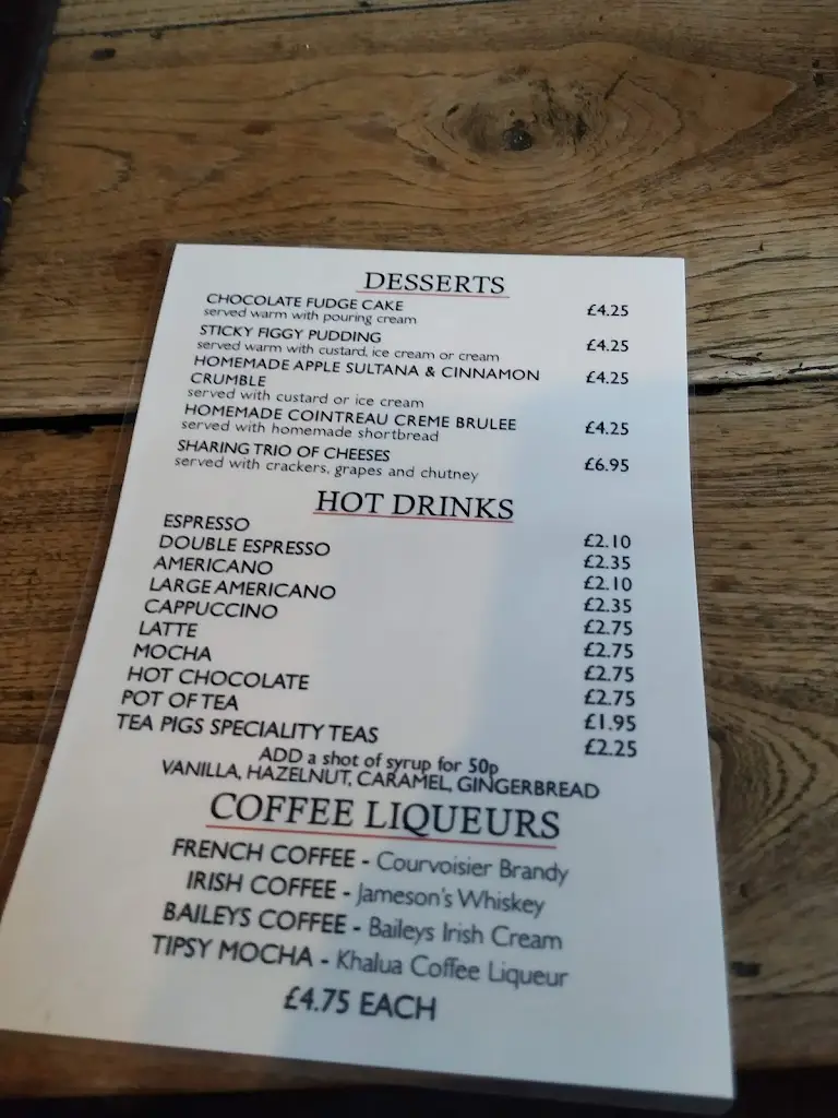 Menu_The White Bear_Middlewich_immagine_2