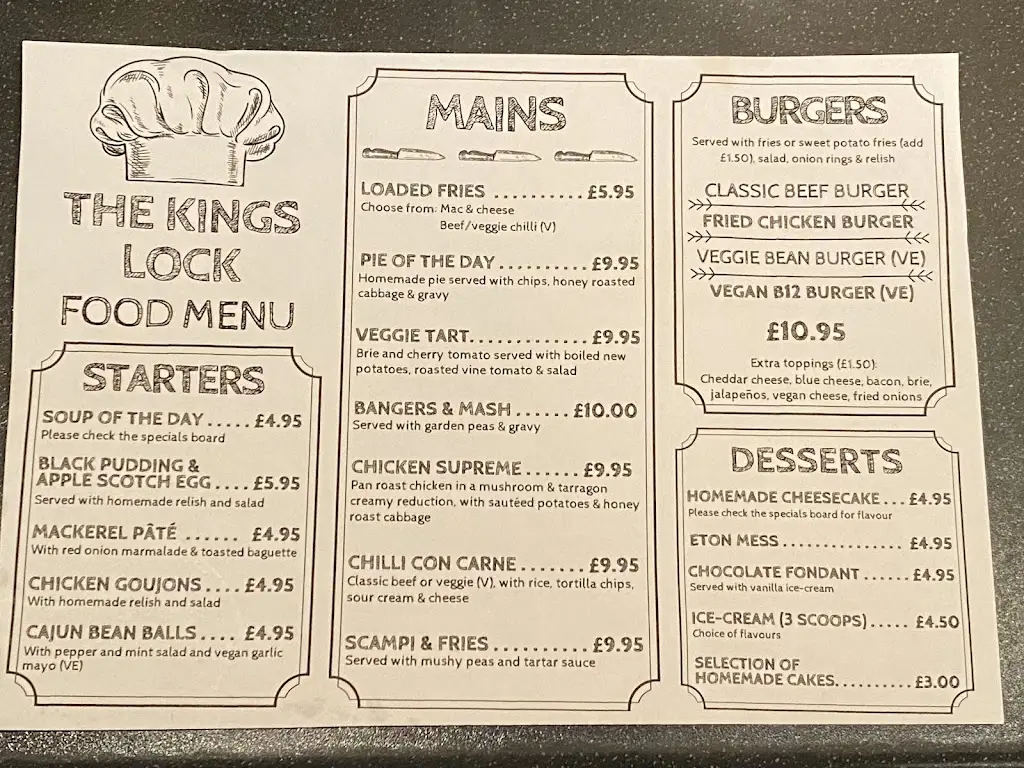 Menu_The Kings Lock Inn_Middlewich_imagen_2