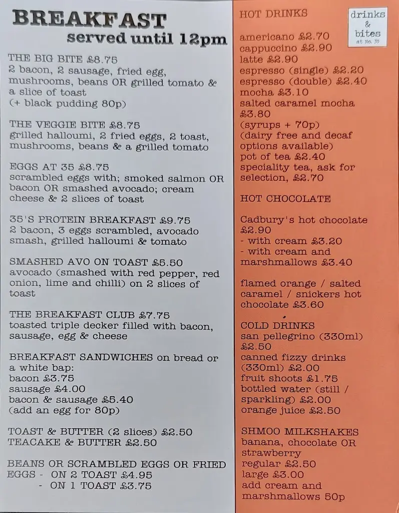 Menu_drinks & bites at 35_Middlewich_image_3
