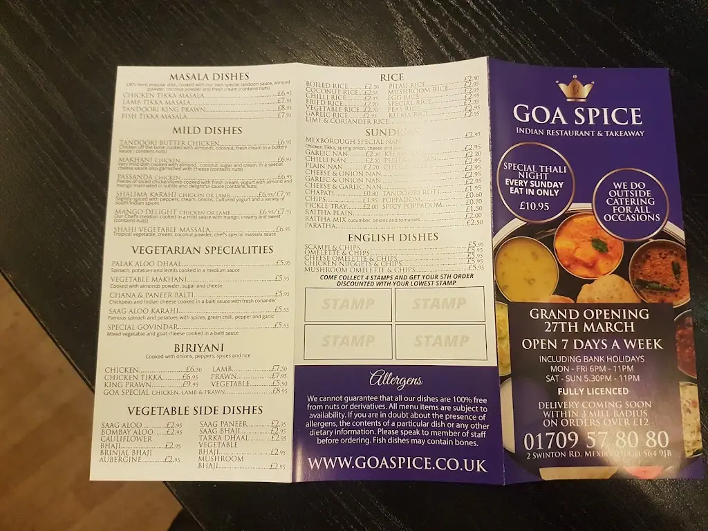 Menu_Goa Spice_Mexborough_image_1