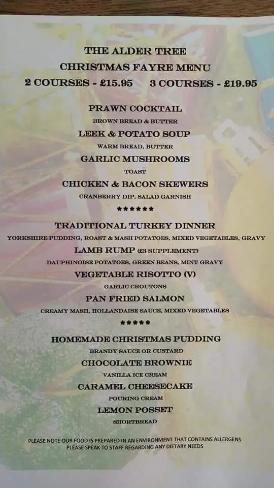Menu_The Alder Tree_Mexborough_image_1