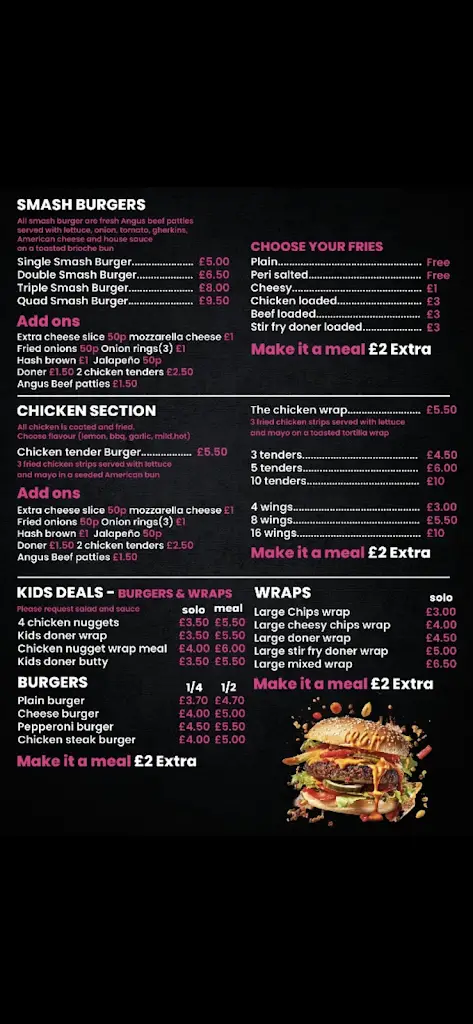 Menu_Fatty’z diner_Mexborough_image_1