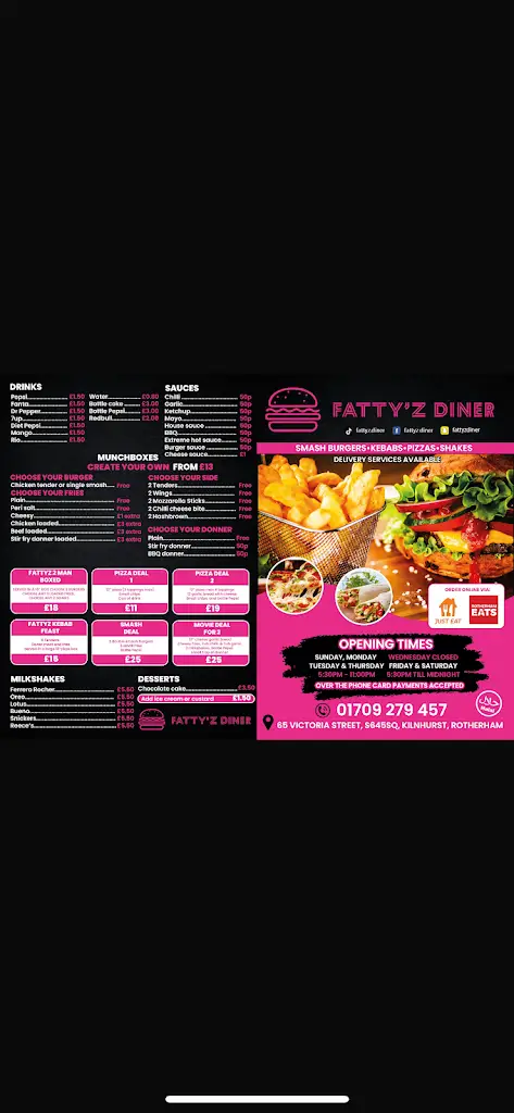 Menu_Fatty’z diner_Mexborough_image_3