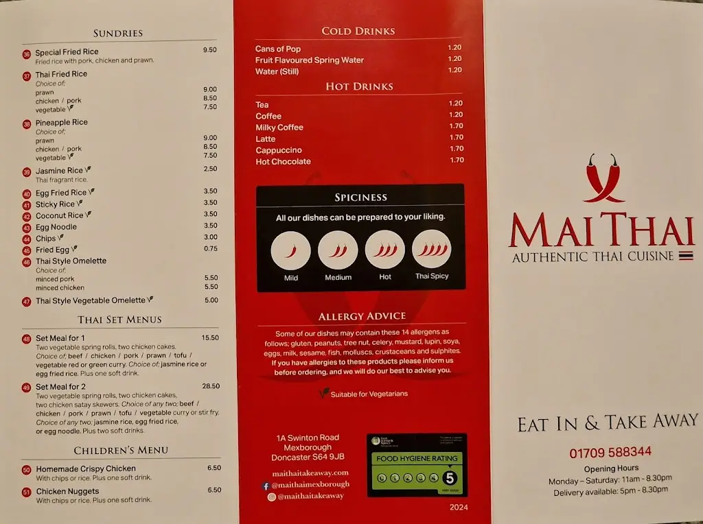 Menu_Mai Thai_Mexborough_image_4