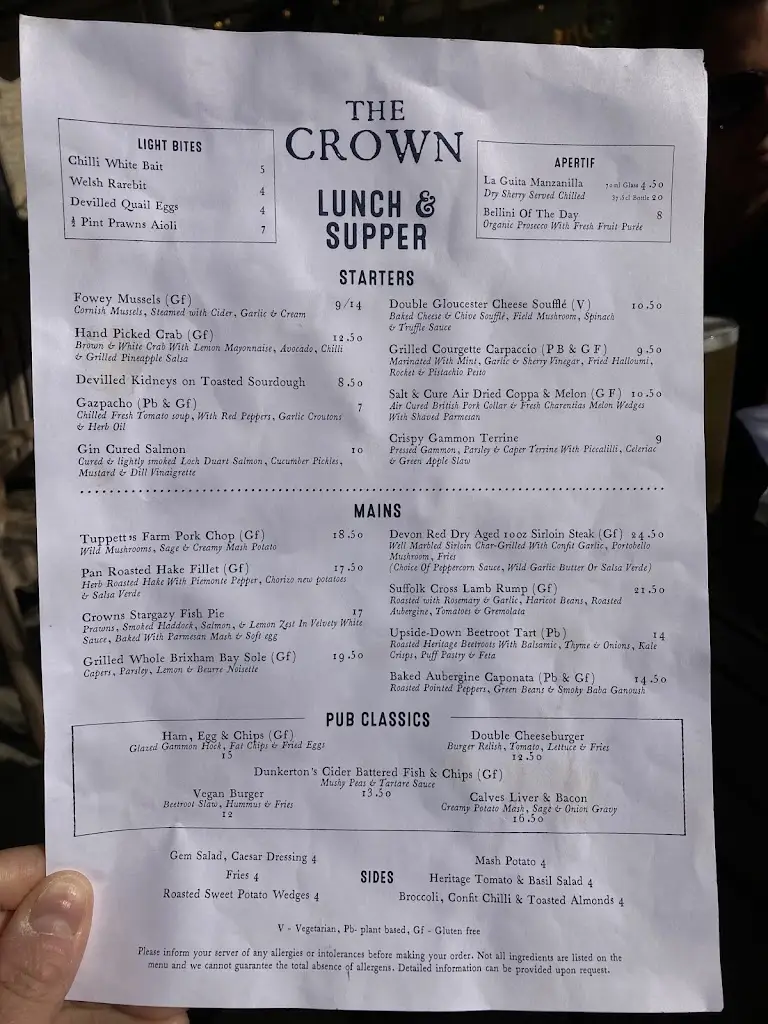 Menu_The Crown_Minchinhampton_image_1