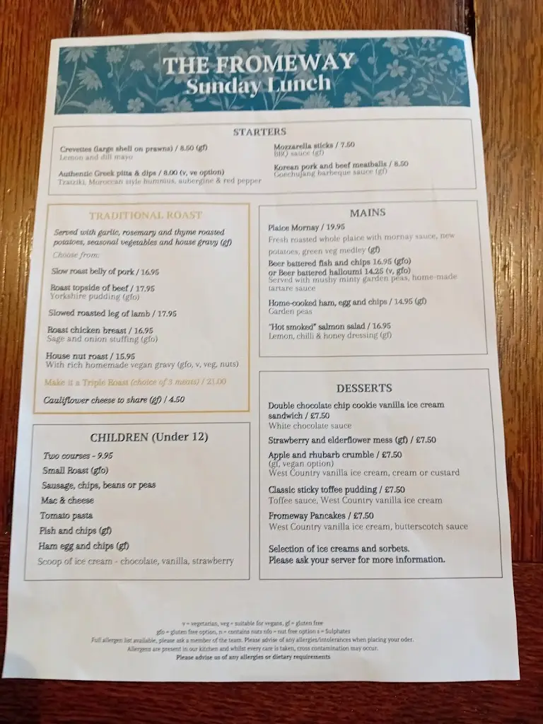 Menu_The Fromeway_Midsomer Norton_image_2