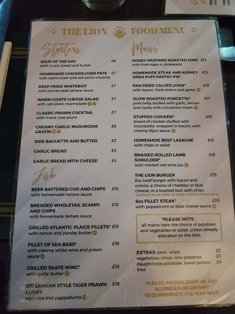 Menu_The Lion_Barnham_image_1