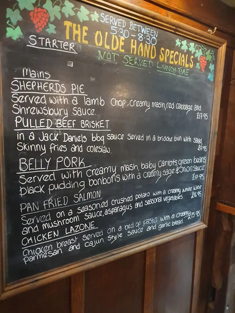 Menu_The Old Hand and Diamond Inn_Minsterley_image_1