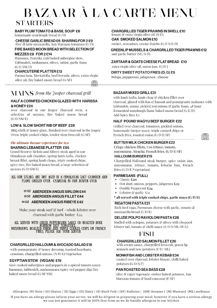 Menu_Bazaar Restaurant_Middlesbrough_image_1