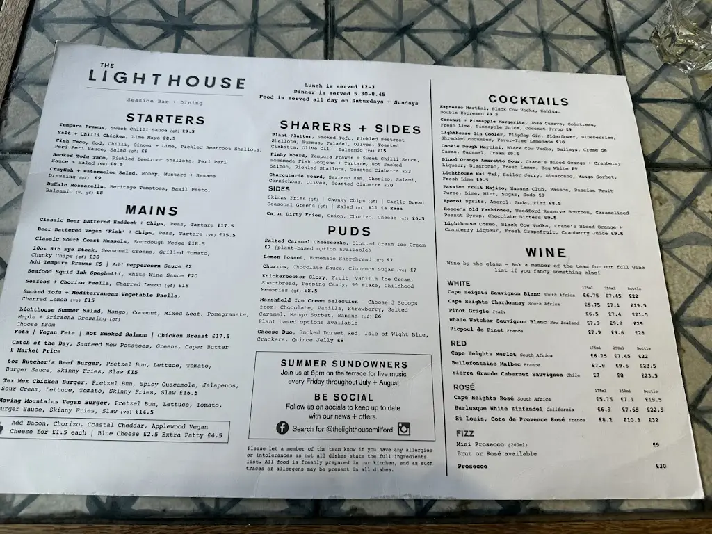 Menu_The Lighthouse_Milford on Sea_image_2