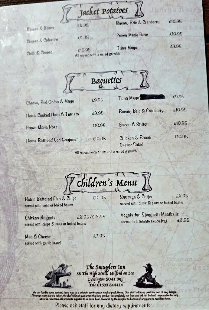 Menu_The Smugglers Inn_Milford on Sea_image_2