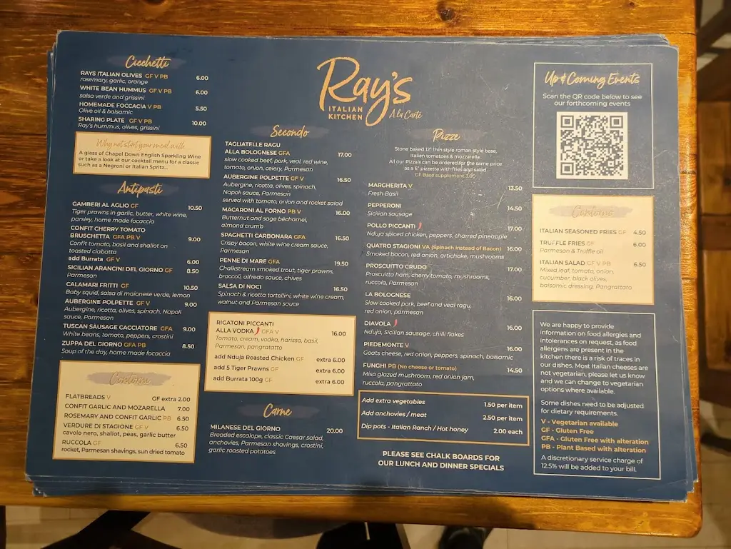Menu_Ray's Italian Kitchen_Milford on Sea_image_2