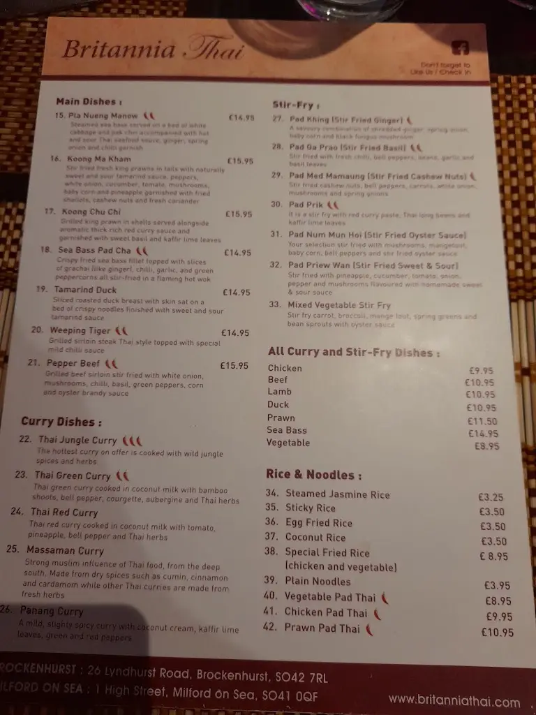 Menu_Britannia Thai_Milford on Sea_image_3