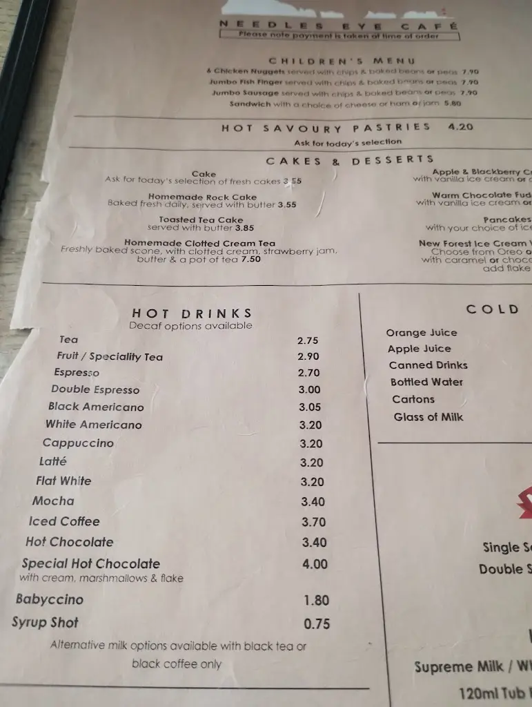 Menu_Needles Eye Cafe_Milford on Sea_image_1