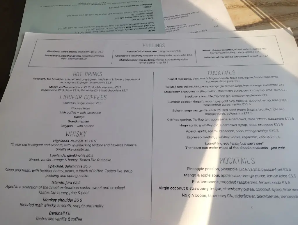 Menu_The Cliff House_Milford on Sea_image_2