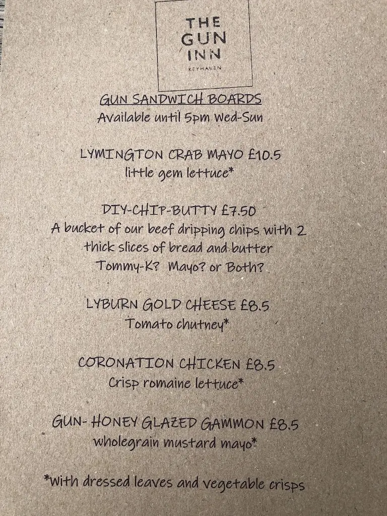 Menu_The Gun Inn_Milford on Sea_image_1