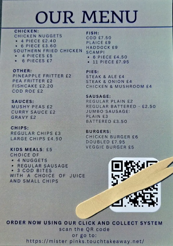 Menu_Mister Pink's_Milford on Sea_immagine_1