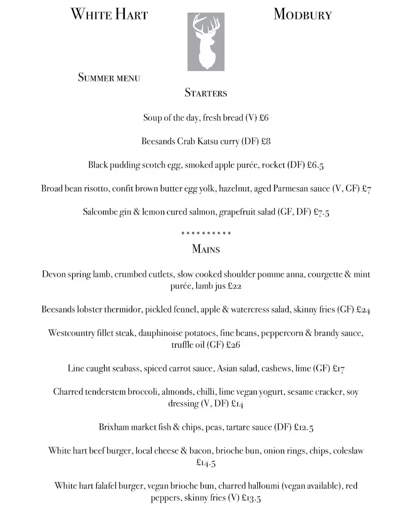 Menu_The White Hart Hotel_Modbury_image_1