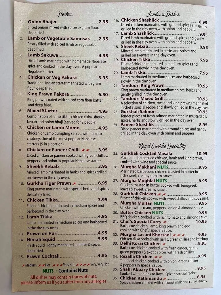 Menu_The Royal Gurkha Spice_Modbury_image_3