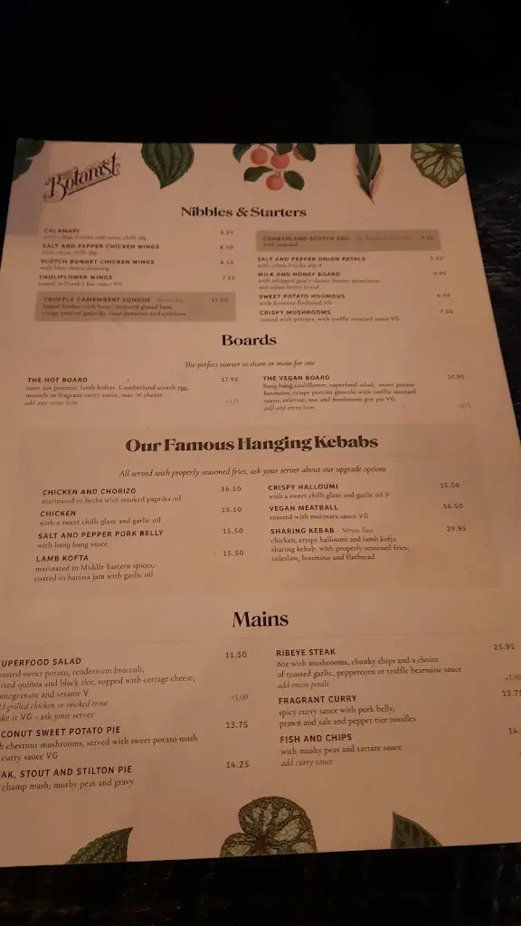Menu_The Botanist Barnsley_Barnsley_imagen_3