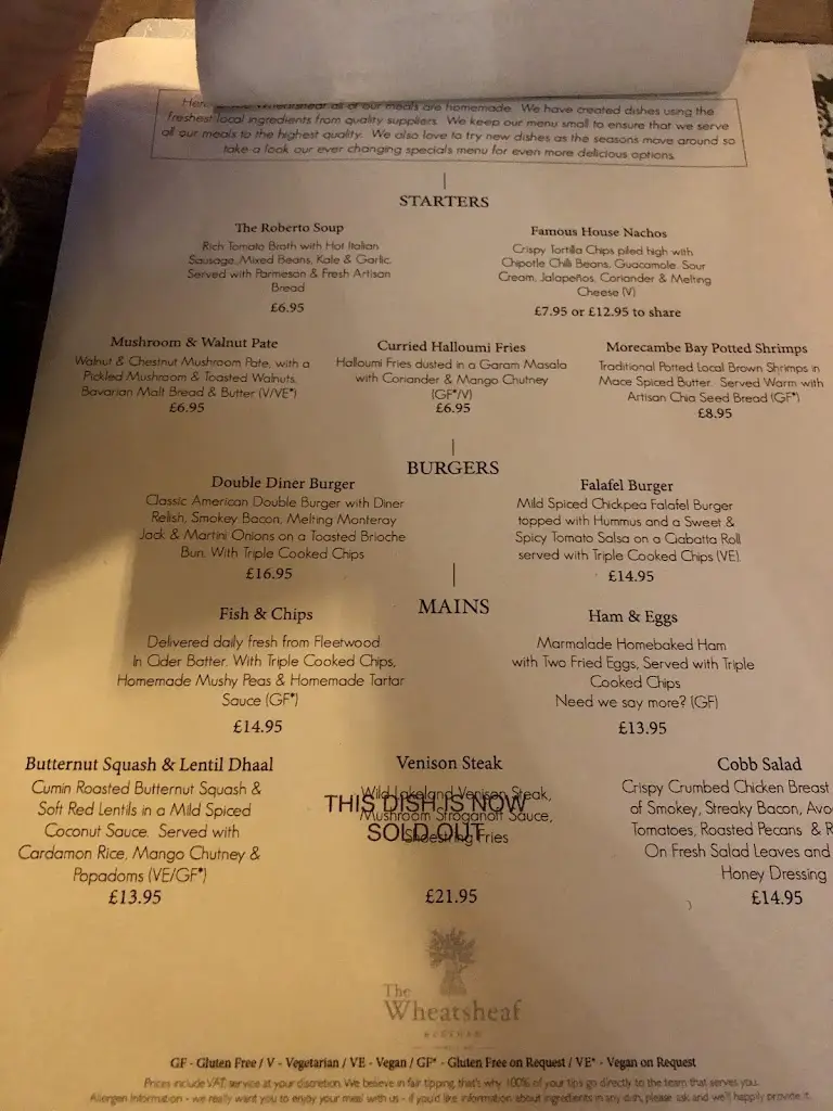 Menu_The Wheatsheaf, Beetham_Milnthorpe_image_1