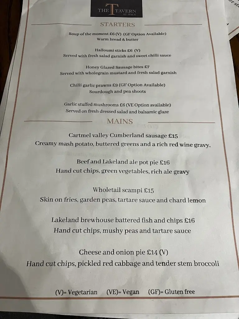Menu_The Tavern at Hale_Milnthorpe_image_3