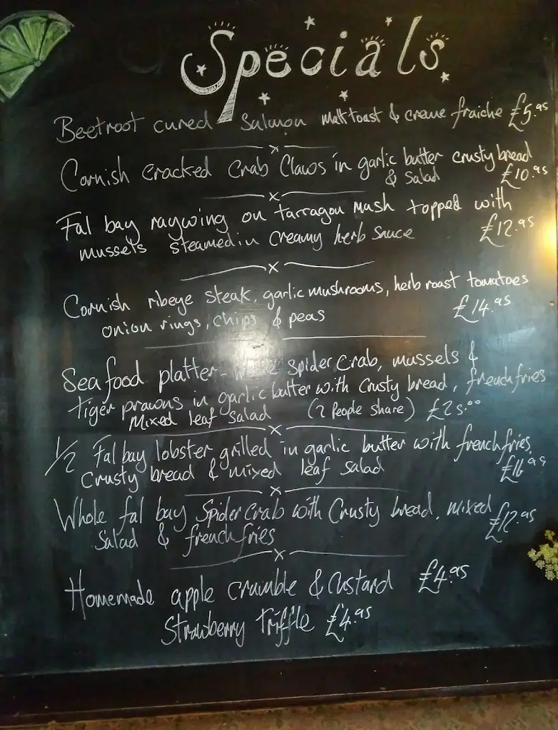 Menu_The Lemon Arms_Mylor Bridge_immagine_4