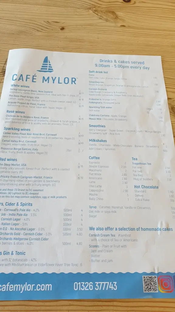 Menu_Café Mylor_Mylor Bridge_image_3