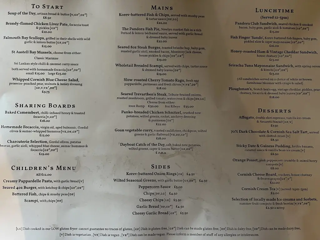 Menu_Pandora Inn_Mylor Bridge_image_1