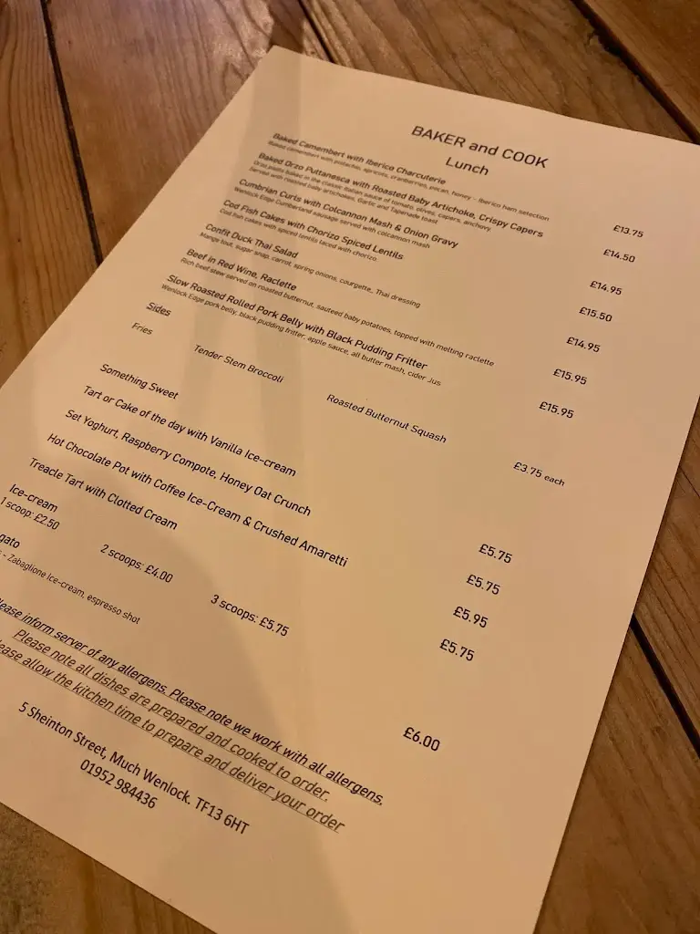 Menu_Baker & Cook_Much Wenlock_image_3