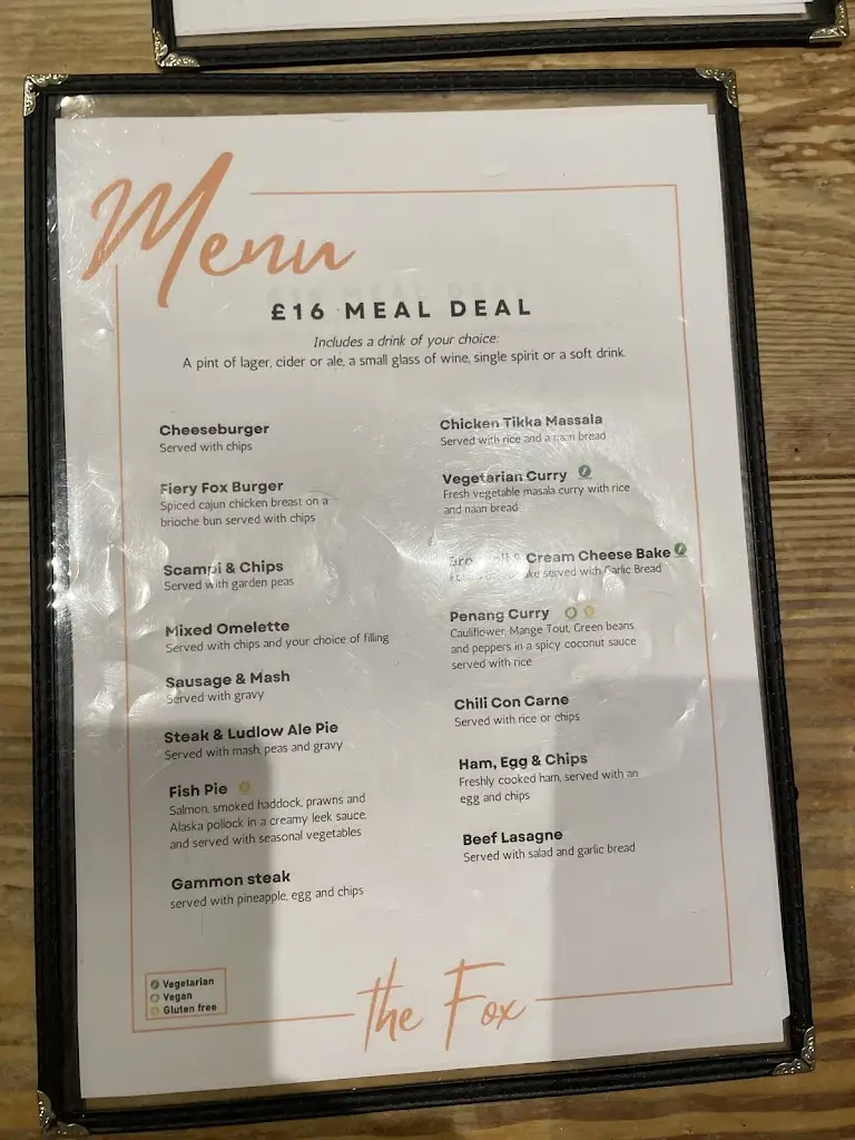 Menu_The Fox_Much Wenlock_image_3