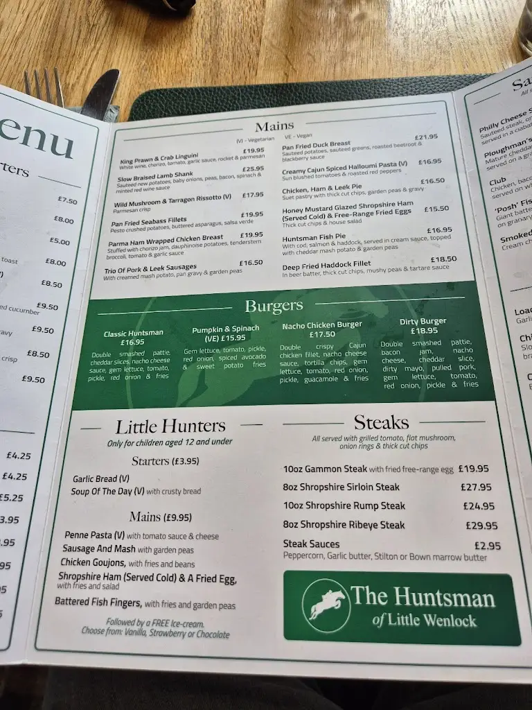 Menu_The Huntsman of Little Wenlock_Much Wenlock_image_3