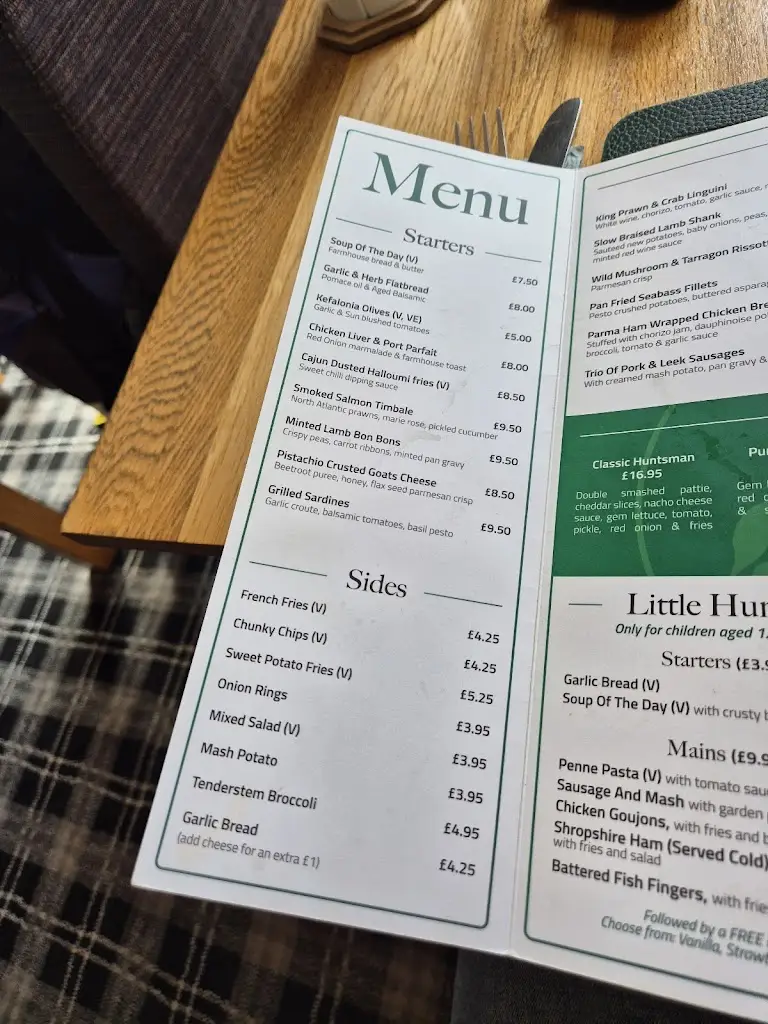 Menu_The Huntsman of Little Wenlock_Much Wenlock_image_4