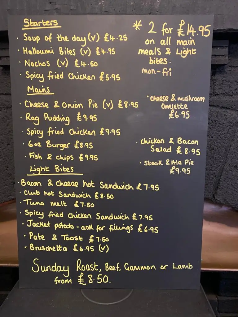 Menu_Dysarts Arms, Mossley_Mossley_image_2