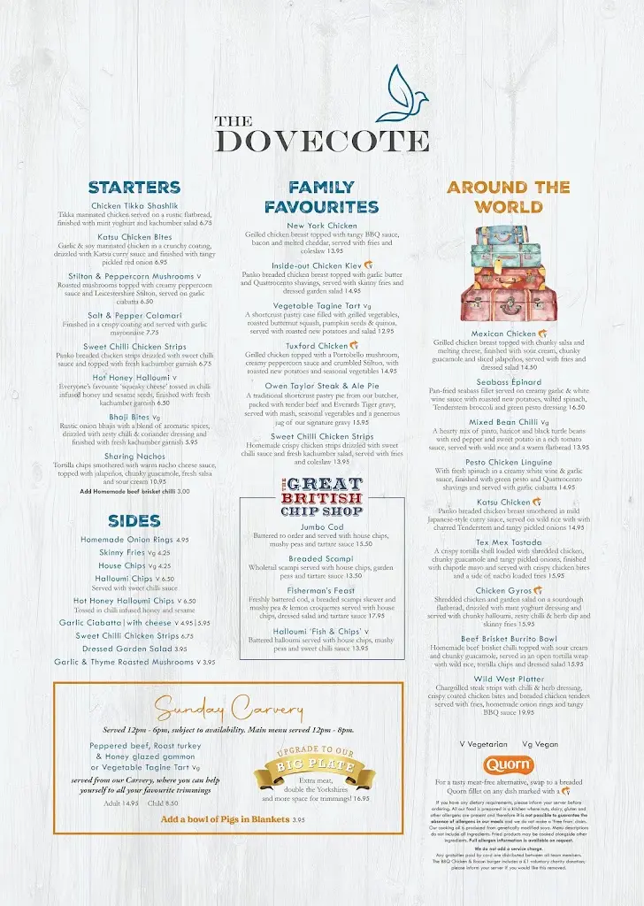Menu_The Dovecote_Narborough_image_2