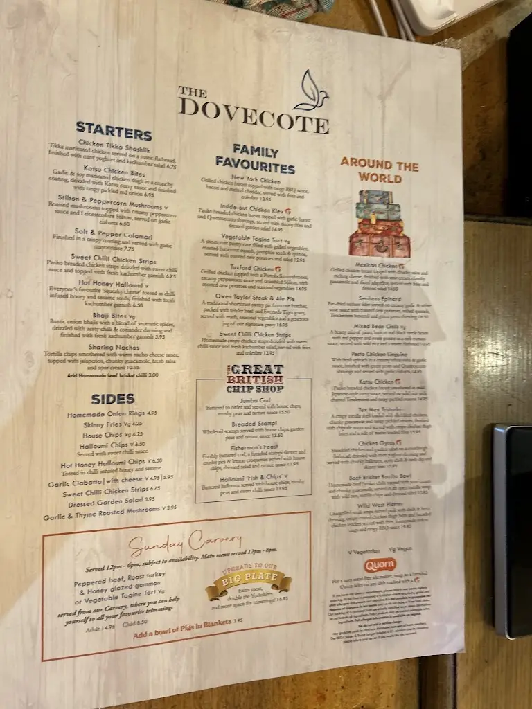 Menu_The Dovecote_Narborough_image_4