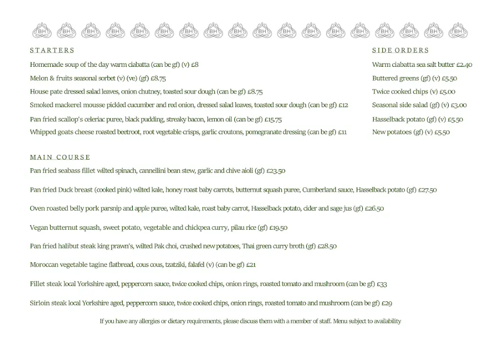 Menu_Beatson House Restaurant_Barnsley_image_1